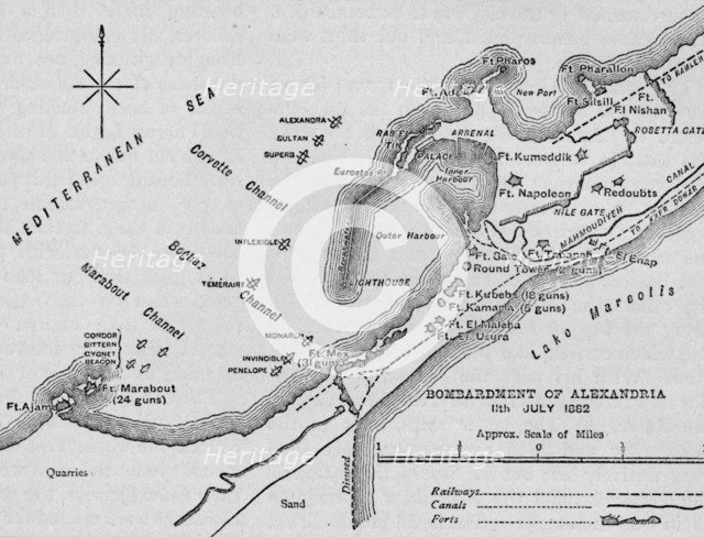 'The Bombardment of Alexandria: Sketch Map', 1902. Artist: Unknown.