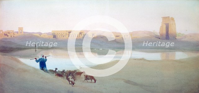 'Sacred Lake, Karnak', Egypt, c1900. Artist: Robert Talbot Kelly