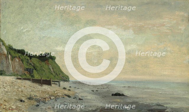 Cliffs on the Sea Coast: Small Beach, Sunrise (Falaise au bord de la mer, vu Petite Plage... Creator: Gustave Courbet.