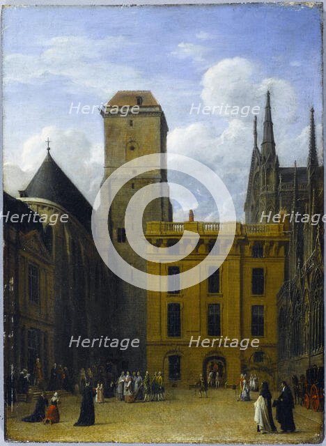 La cour de l'archevêché, 1771. Creator: Ecole Francaise.