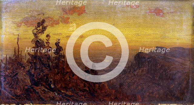 Indians at Campfire--Moon Rising, n.d. Creator: Sanford Robinson Gifford.