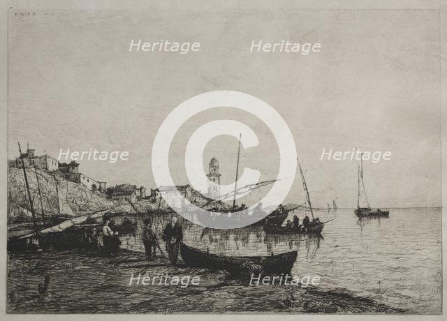 Return of the Fishing Boats at Collioure, near the Spanish Border, 1878. Creator: Adolphe Appian (French, 1818-1898).