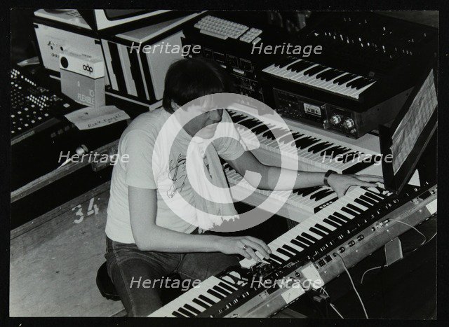 German electronic musician Klaus Schulze at the Forum Theatre, Hatfield, Hertfordshire, 1983. Artist: Denis Williams