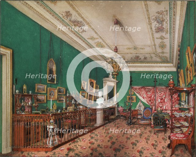 Interiors of the Winter Palace. The Bedroom of Grand Princess Maria Nikolayevna, 1837. Artist: Ukhtomsky, Konstantin Andreyevich (1818-1881)