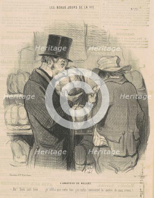 L'amateur de melons, 19th century. Creator: Honore Daumier.