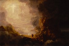 The Pilgrim of the Cross at the End of His Journey (study for series, The Cross and the World), ca.  Creator: Thomas Cole.