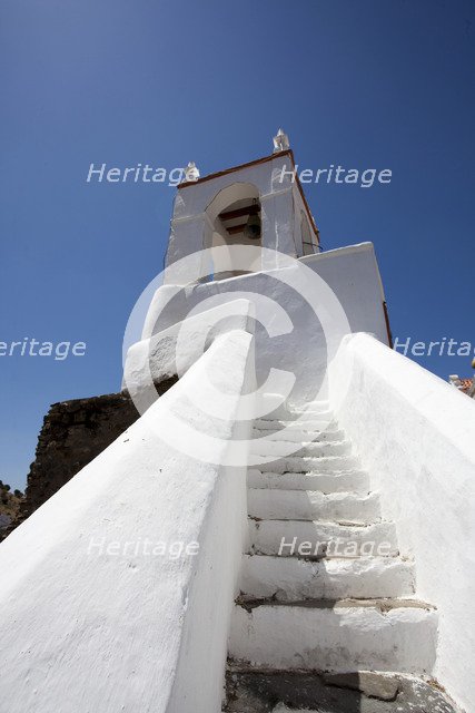 Steps to the bell tower of the main church (igreja matriz) of Mertola, Portugal, 2009. Artist: Samuel Magal