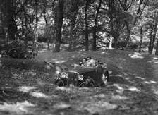 Singer taking part in the B&HMC Brighton-Beer Trial, Fingle Bridge Hill, Devon, 1934. Artist: Bill Brunell.