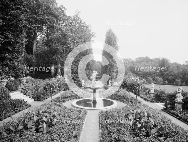 The Flower gardens at Bellefontaine, country home of Giraud Foster, Lenox, Mass., c.1910-1920. Creator: Unknown.