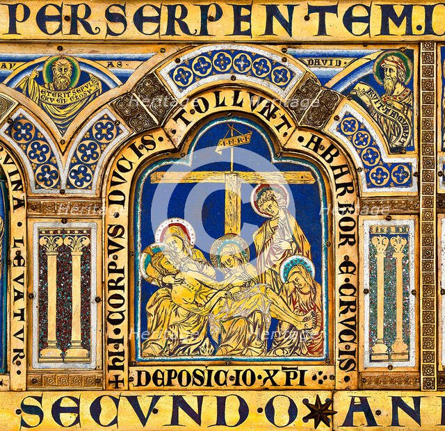 The Verdun Altar: The Descent from the Cross, 1181. Creator: Nicholas of Verdun (ca 1130/40-after 1205).