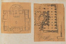 Page from a Scrapbook containing Drawings and Several Prints of Architecture, Int..., ca. 1800-1850. Creators: Workshop of Charles Percier, Workshop of Pierre François Léonard Fontaine.