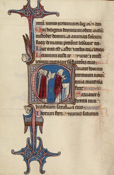 Initial C: Clerics Singing; Bute Psalter, text and illumination about 1285. Creator: Bute Master.