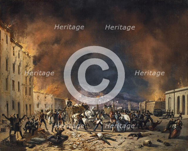 Episode from the ten days of Brescia, 1849. Creator: Joli, Faustino (1814-1876).