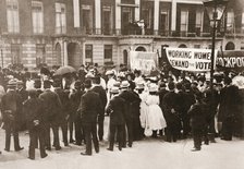 Spectators gather on Portland Place to watch the Women's Sunday procession, London, 21 June 1908. Artist: Unknown