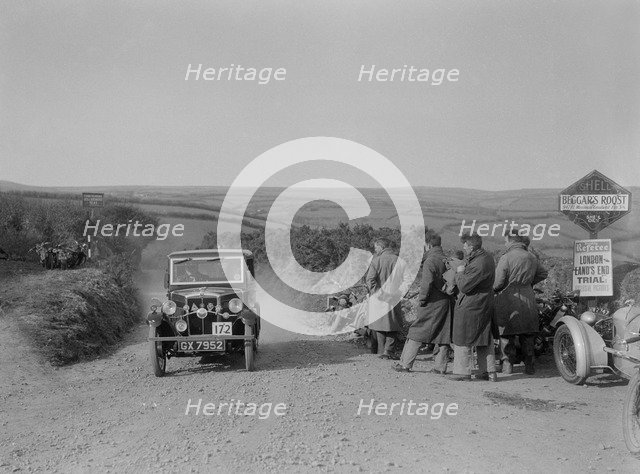 Morris of HG Smith, MCC Lands End Trial, summit of Beggars Roost, Devon, 1933. Artist: Bill Brunell.