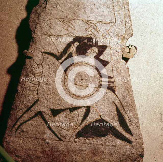 Detail of a Viking Horseman, Stela, Gotland, c8th century. Artist: Unknown.