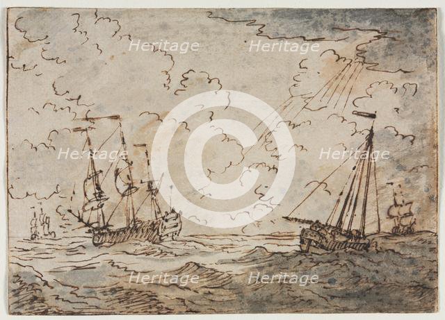 Ships at Sea, 17th century. Creator: Ludolf Backhuysen (Dutch, 1631-1708).