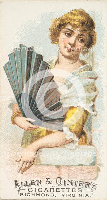 Plate 15, from the Fans of the Period series (N7) for Allen & Ginter Cigarettes Brands, 1889. Creator: Allen & Ginter.