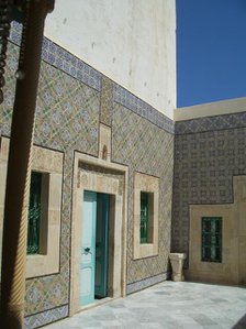 Tiled courtyard, Dar Essid Museum, Sousse, Tunisia, 2009.  Creator: Amanda Waite.