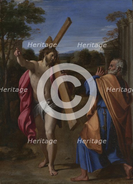 Christ appearing to Saint Peter on the Appian Way (Domine, Quo Vadis?), ca 1602. Artist: Carracci, Annibale (1560-1609)