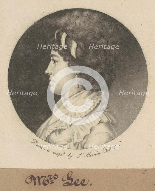 Temperance Hedge Lee, 1799. Creator: Charles Balthazar Julien Févret de Saint-Mémin.