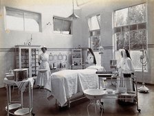 Johannesburg Hospital, South Africa: operating theatre with nun and nurse, c1905. Creator: Unknown.