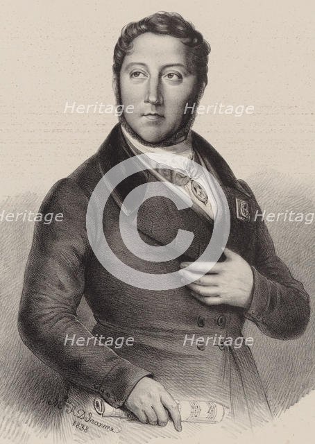 Portrait of the composer Gioachino Antonio Rossini (1792-1868), 1838. Creator: Dupré, Louis (1789-1837).