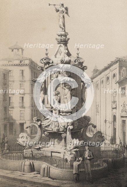 Fountain in the Anton Martin square, Fountain of Fame, Madrid, commissioned by Philip V, was buil…