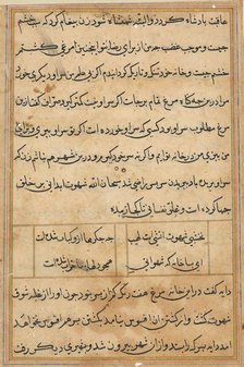 Page from Tales of a Parrot (Tuti-nama): text page, c. 1560. Creator: Unknown.