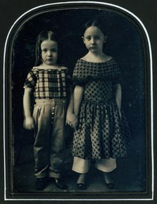 [Boy and Girl Holding Hands], ca. 1850. Creator: Bennet.