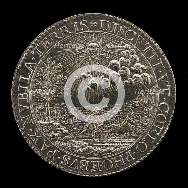 A Man Ploughing [reverse], 16th century. Creator: Unknown.