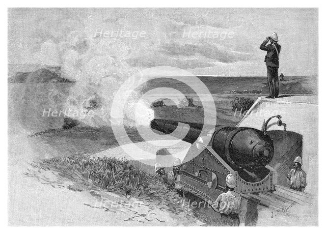 25 Ton gun at Middle Head, Sydney, New South Wales, Australia, 1886.Artist: JR Ashton