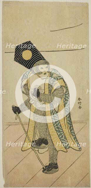 The Actor Ichimura Uzaemon IX as a Monkey in the Play Mitsu Ningyo Yayoi no Hinagata..., c1785. Creator: Katsukawa Shunko.