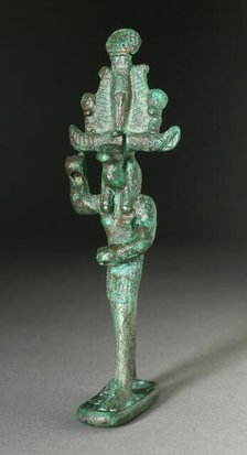 Figurine of a Cobra Headed Deity Spearing an Enemy, Probably Ptolemaic Period (332-30 BCE). Creator: Unknown.