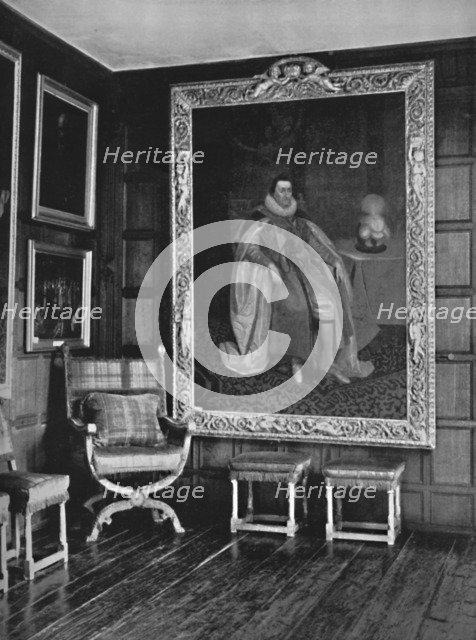 'A Corner of the Leicester Gallery, Knole. With Portrait of James I', 1928. Artist: Unknown.