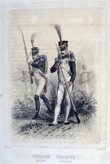 'Fusilier Grenadier and Fusilier Chasseurs', 1859.  Artist: Auguste Raffet