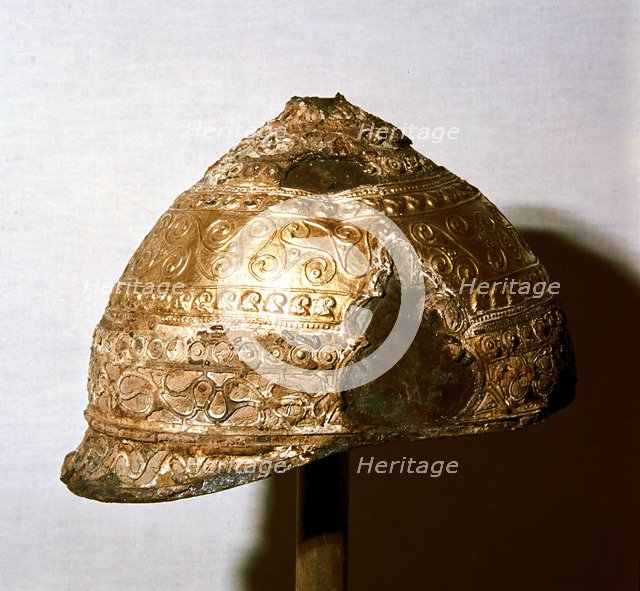 Celtic gold helmet, Amfreville, France, 4th century BC. Artist: Unknown