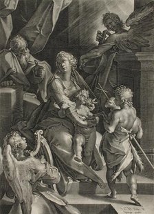 The Holy Family with Saint John the Baptist and Angels, 1605. Creator: Lucas Kilian.