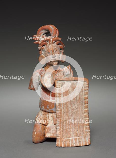 Warrior Figurine with Shield, 600-900. Creator: Unknown.