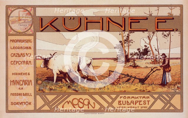 Affiche tchèque pour la "Maison Kühnee", c1900. Creator: Arpad Basch.