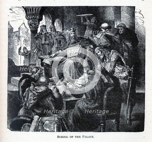 Charlemagne's School of the Palace, 1882. Artist: Anonymous  