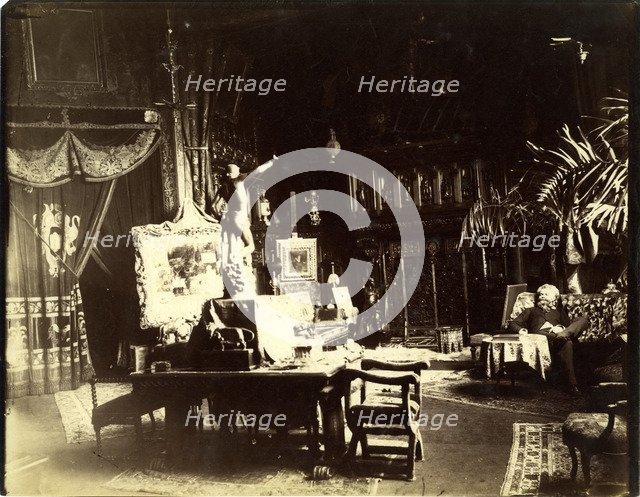 Mihàly Munkàcsy (1844-1900) in his workshop, c. 1890.