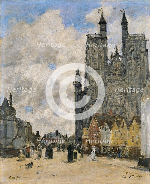 The Square of the Church of Saint Vulfran in Abbeville. Artist: Boudin, Eugène-Louis (1824-1898)