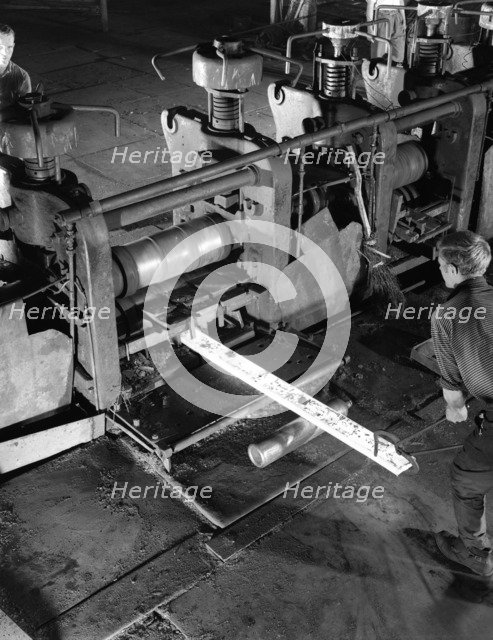 Rolling steel, J Beardshaw & Sons, Sheffield, South Yorkshire, 1963. Artist: Michael Walters