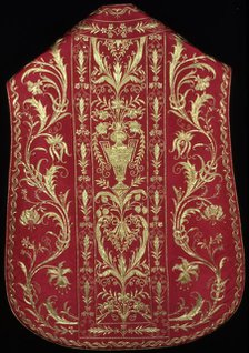 Chasuble, Stole, Maniple, and Burse, Italy, 1775/1825. Creator: Unknown.