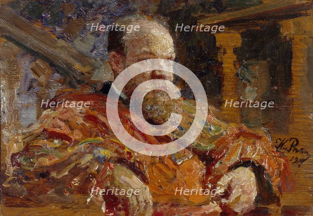 Portrait of Pavel Viktorovich Delarov (1851-1913), 1910. Artist: Repin, Ilya Yefimovich (1844-1930)