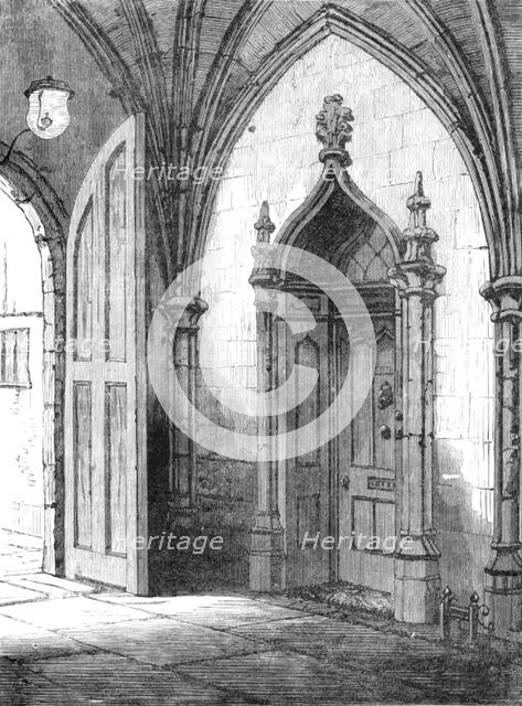 Entrance to Dean Stanley's residence, the Deanery, Westminster, 1881. Creator: Unknown.