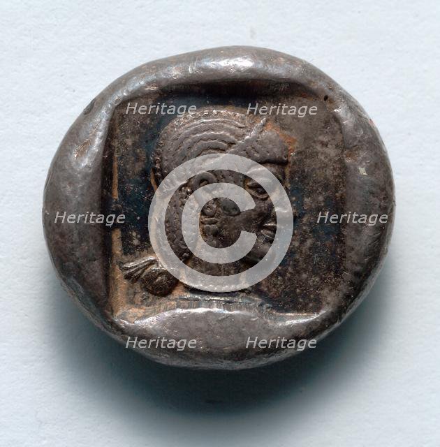 Drachm: Aphrodite (reverse), 550-500 BC. Creator: Unknown.