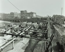 Building the sewer at Stratford High Street, West Ham, London, 1905. Artist: Unknown.