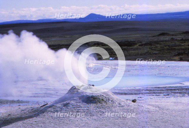 Hot Spring and Calcite Formation, Hveravellir, Central Iceland, 20th century. Artist: CM Dixon.